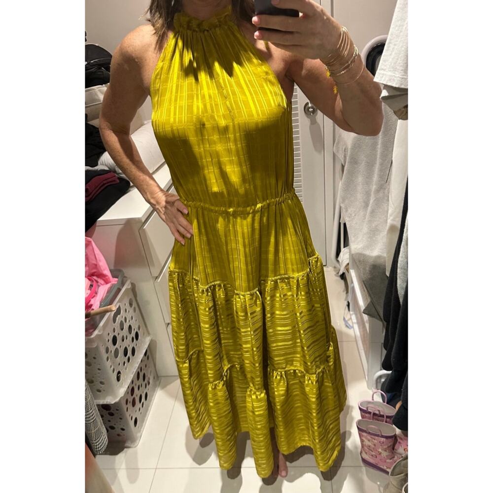 Ted Baker NEW Eymilia Jacquard Halterneck‎ Midi Dress Summer Wedding Resort Sz 2